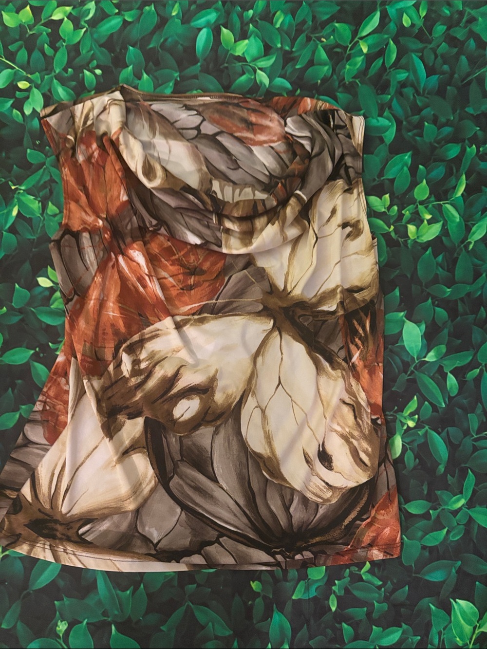 Floral Print LightweightTop- Brown , Cream & Orange